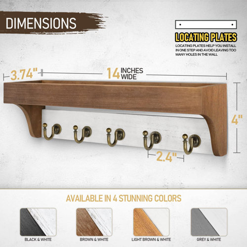 Crestone Solid Wood Wall Organizer with Key Hooks Wayfair